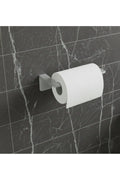 Premium Açık Gri Yapışkanlı Metal Tuvalet Kağıtlık - Banyo Düzenleyici