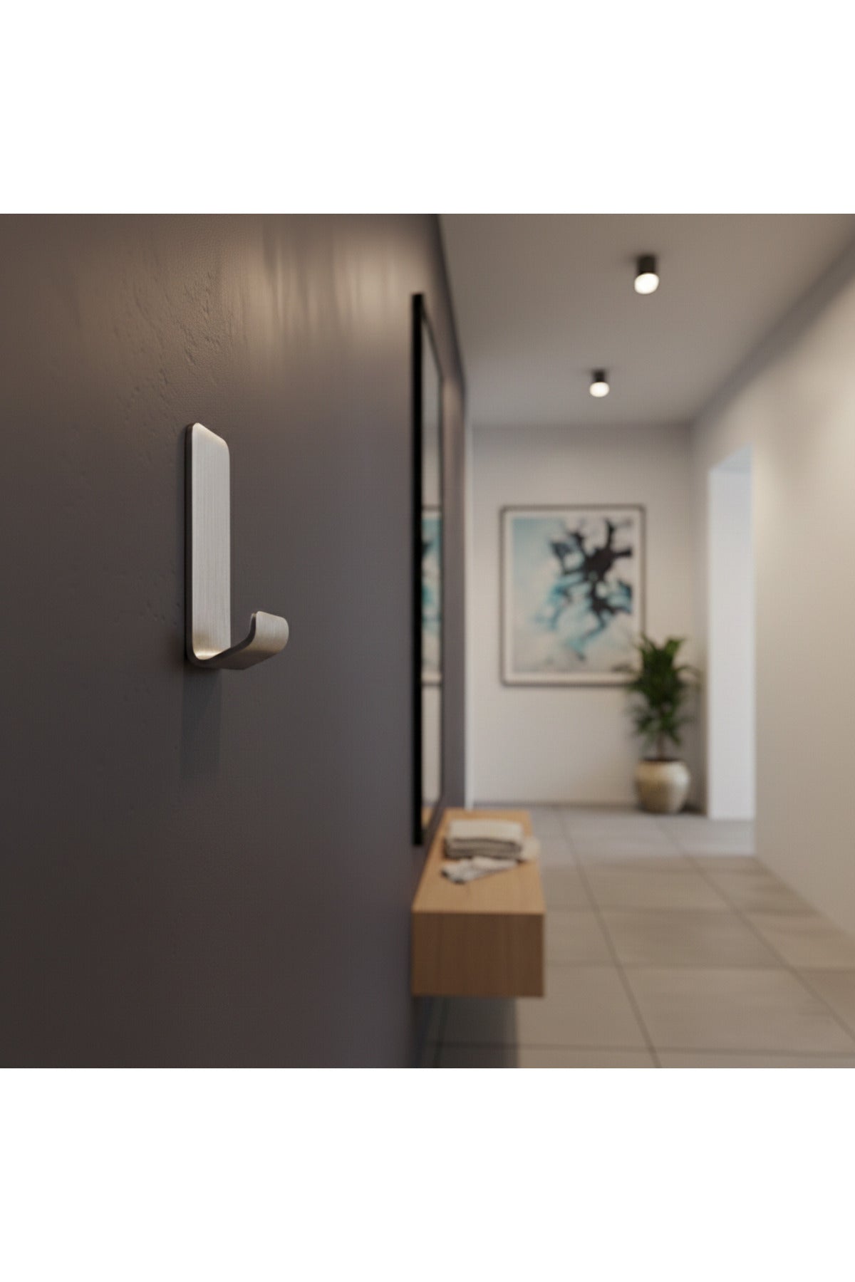 Premium Paslanmaz Çelik Yapışkanlı Duvar Askısı - Modern Banyo Ve Antre Askılığı