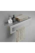 Açık Gri Galvaniz Metal Havluluk Raf - Üst Raflı Banyo Havlu Askısı