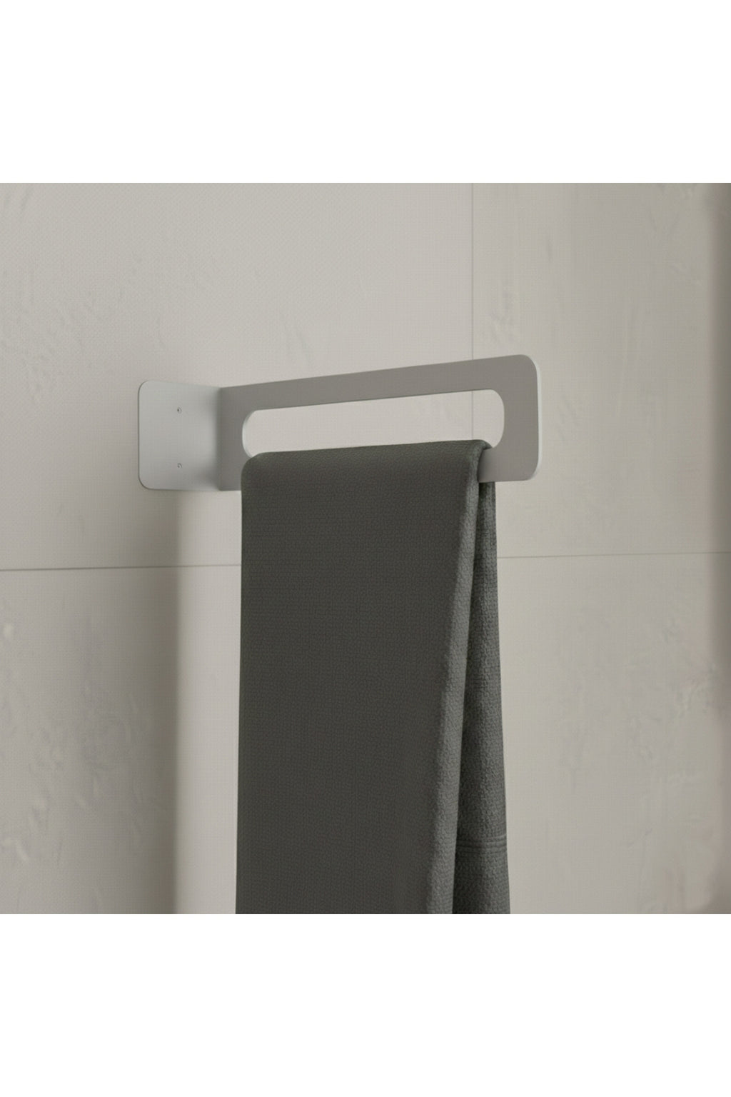 Açık Gri Galvaniz Metal Havluluk - Modern Banyo Havlu Askısı