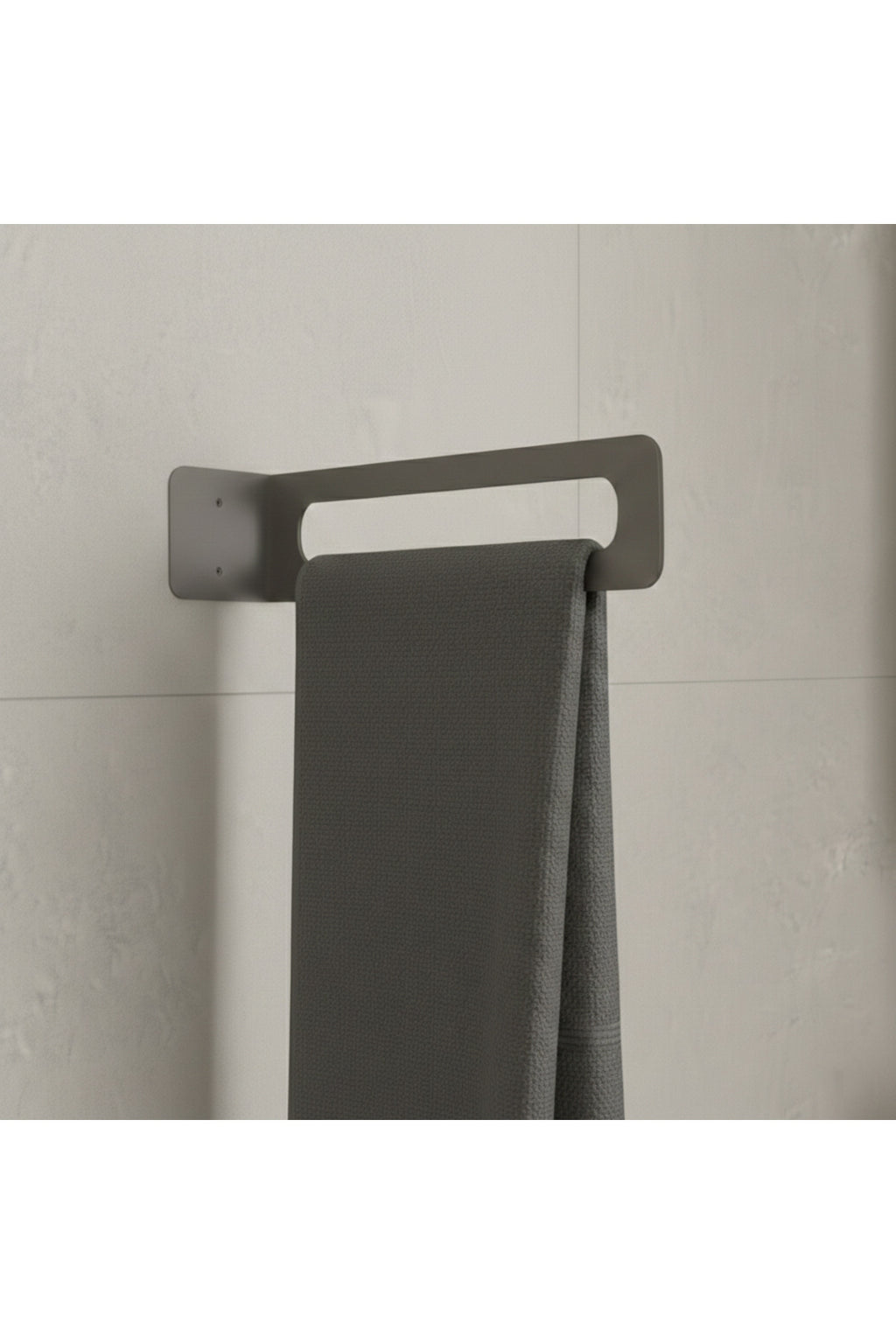 Koyu Gri Galvaniz Metal Havluluk - Modern Banyo Havlu Askısı
