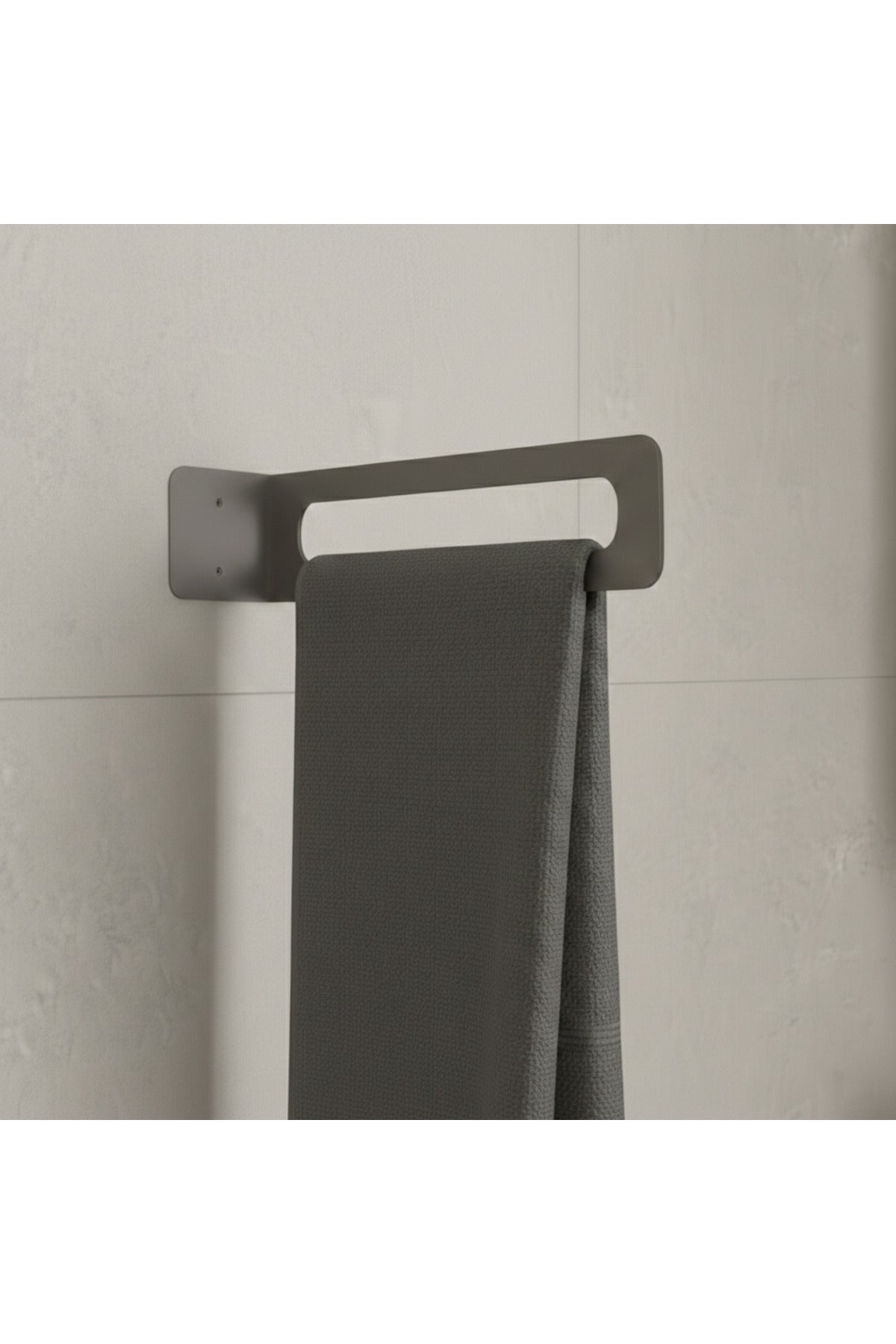 Koyu Gri Galvaniz Metal Havluluk - Modern Banyo Havlu Askısı
