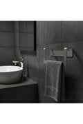 Premium Yapışkanlı Koyu Gri Metal Banyo Havluluğu - Modern Seri