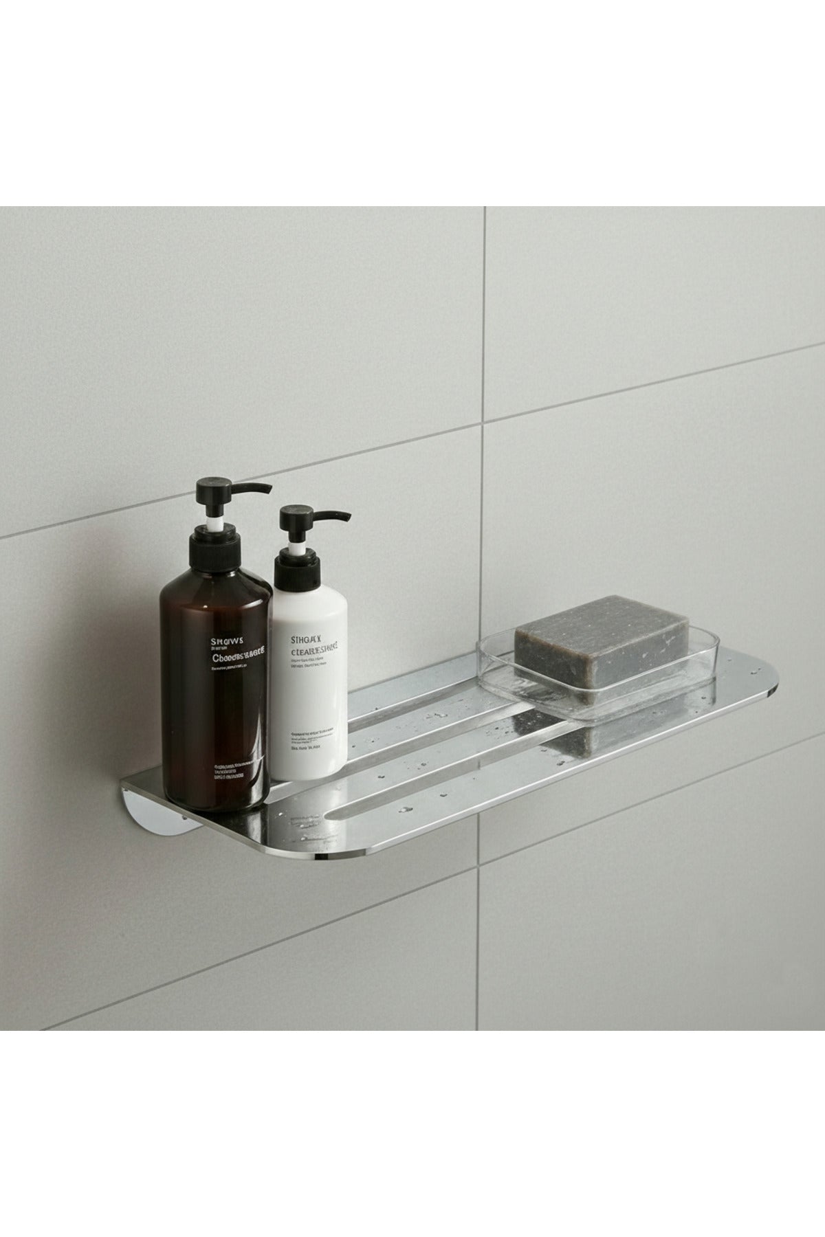 Premium Paslanmaz Çelik Banyo Rafı - Modern Şampuanlık Ve Sabunluk Düzenleyici