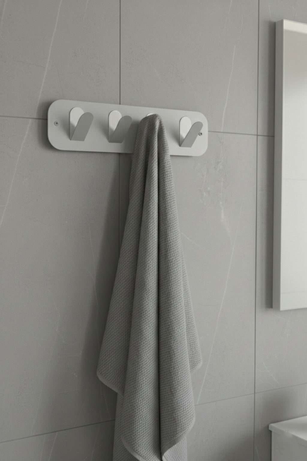 Açık Gri Galvaniz Metal Çok Amaçlı Askılık - Modern Banyo Ve Antre Askısı