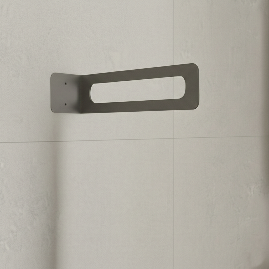 Koyu Gri Galvaniz Metal Havluluk - Modern Banyo Havlu Askısı
