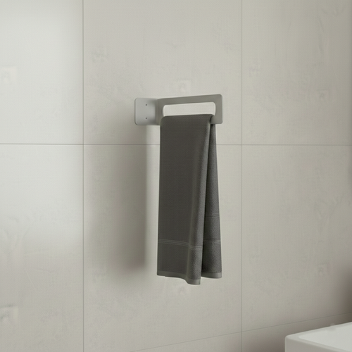 Açık Gri Galvaniz Metal Havluluk - Modern Banyo Havlu Askısı