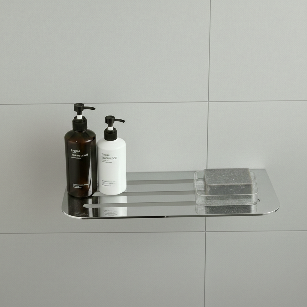 Premium Paslanmaz Çelik Banyo Rafı - Modern Şampuanlık Ve Sabunluk Düzenleyici