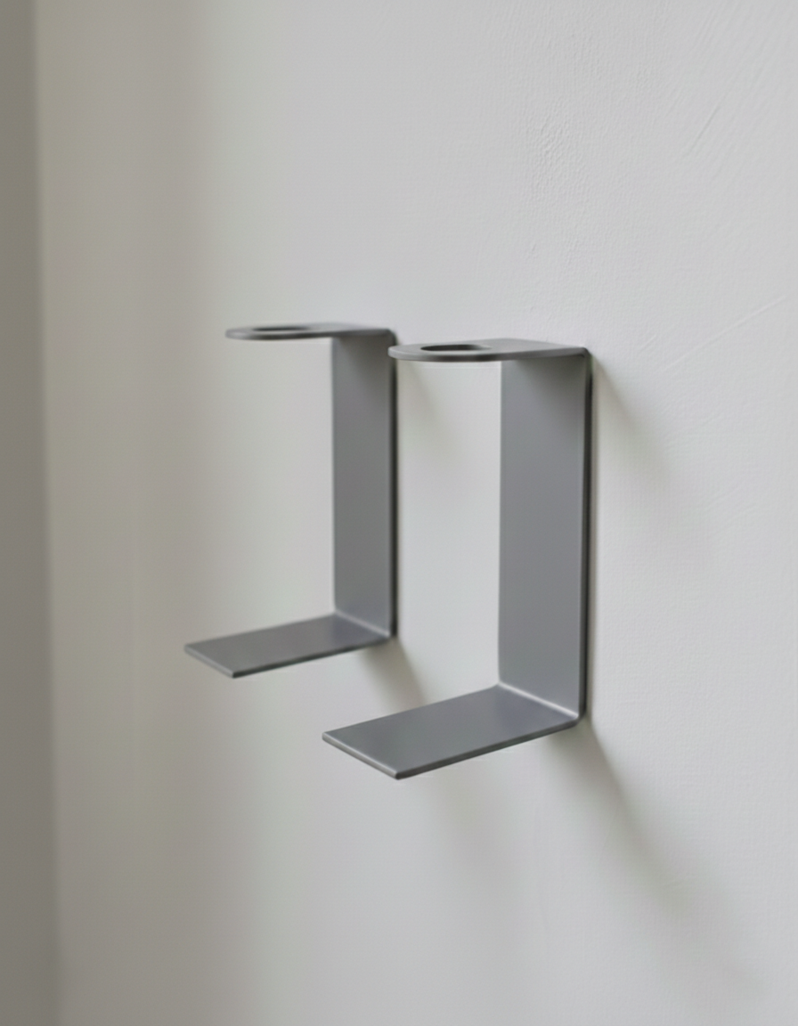Koyu Gri Galvaniz Metal Sıvı Sabunluk Askısı - 2'li Set Düzenleyici