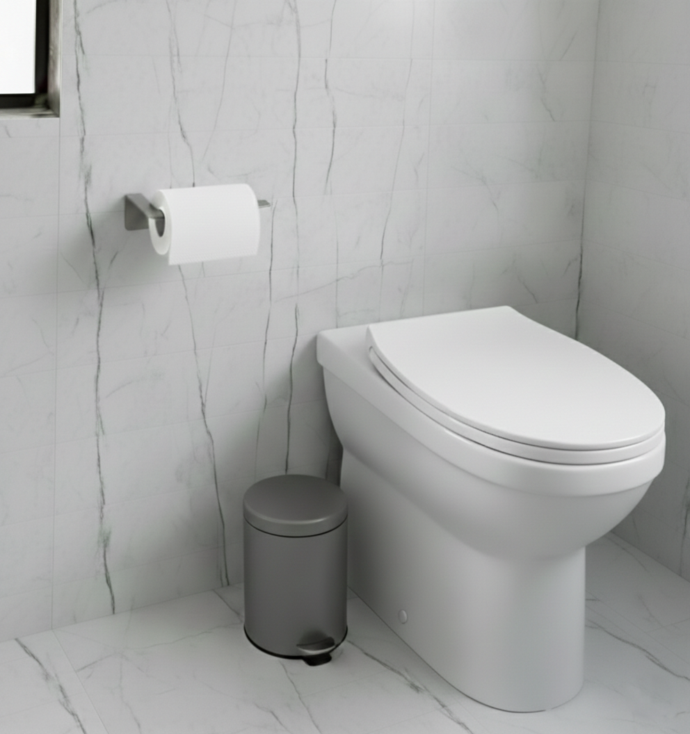 Premium Koyu Gri Yapışkanlı Metal Tuvalet Kağıtlık - Banyo Düzenleyici