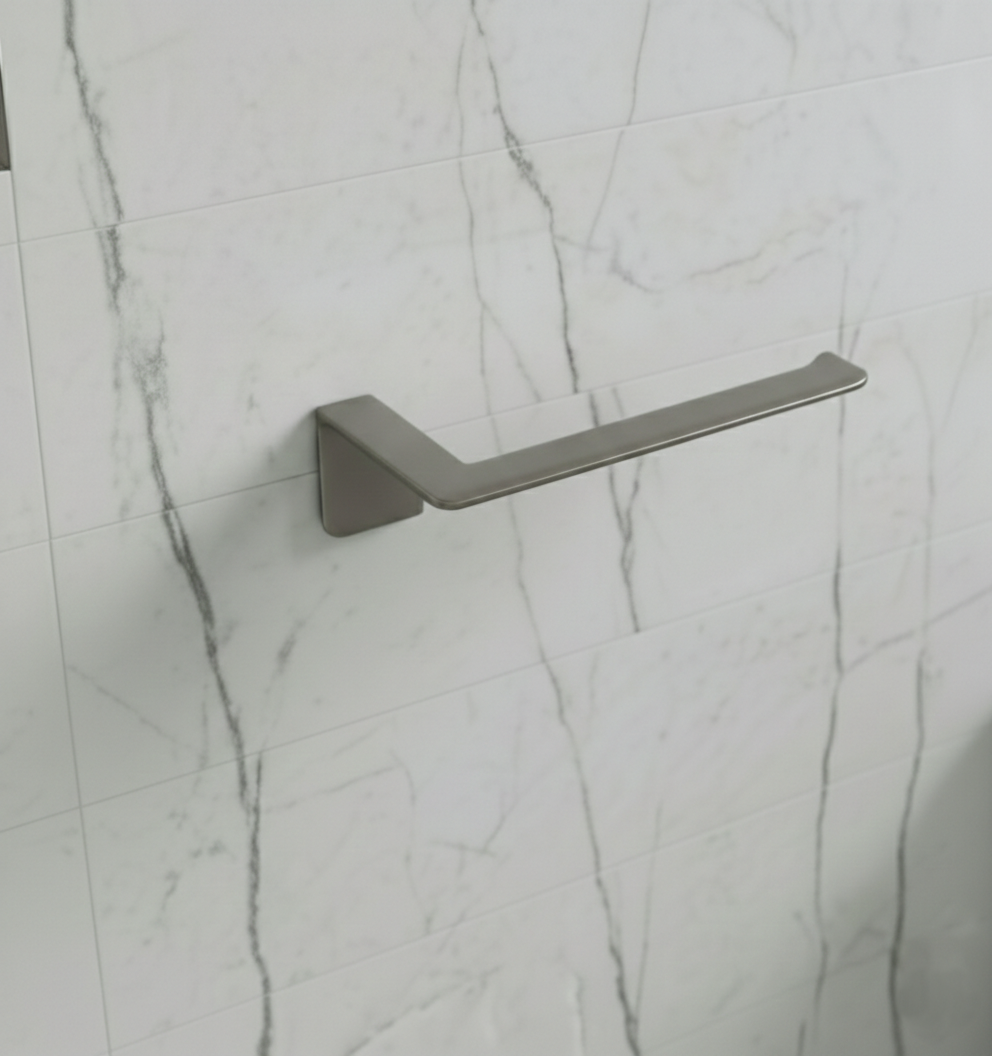Premium Koyu Gri Yapışkanlı Metal Tuvalet Kağıtlık - Banyo Düzenleyici