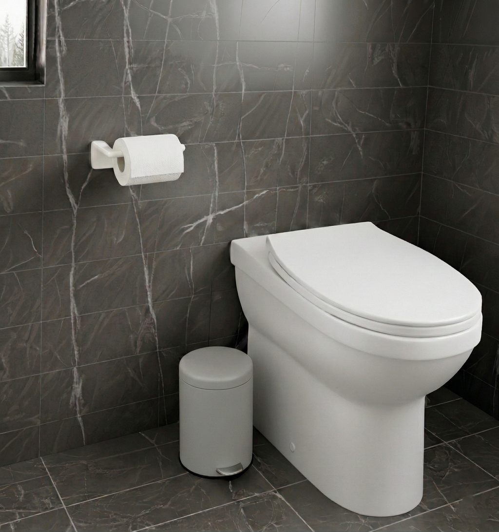 Premium Açık Gri Yapışkanlı Metal Tuvalet Kağıtlık - Banyo Düzenleyici