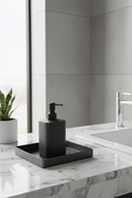 Koyu Gri Kare Galvaniz Metal Banyo Tablası - Lavabo Üstü Sabunluk Ve Düzenleyici Tepsi