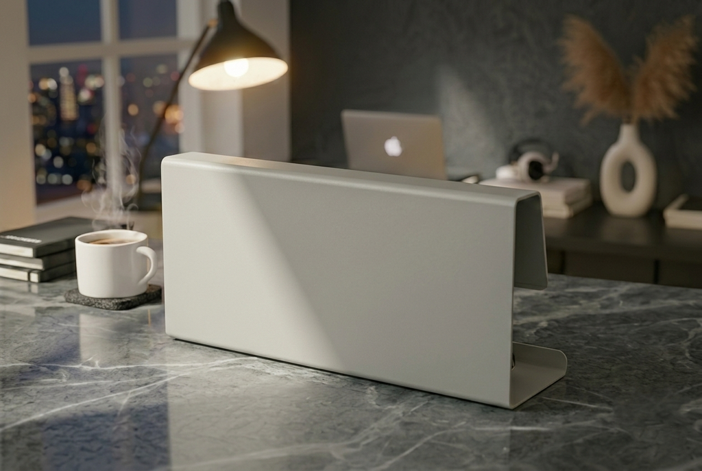 Premium Seri Açık Gri Metal Masa Organizeri - Minimalist Ofis Aksesuarı