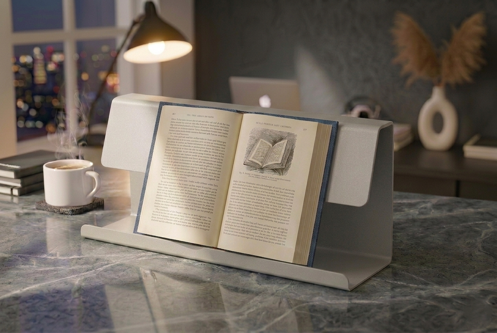 Premium Seri Açık Gri Metal Masa Organizeri - Minimalist Ofis Aksesuarı