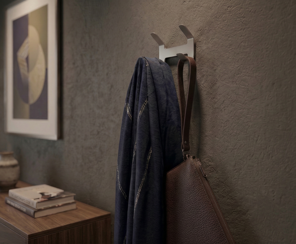Premium Paslanmaz Çelik Çok Amaçlı Duvar Askısı - Modern Antre Ve Hol Düzenleyici