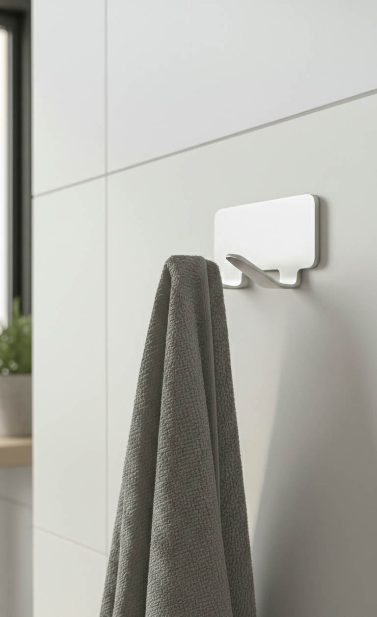 Premium Paslanmaz Çelik Yapışkanlı İkili Banyo Askısı - Modern Havlu Ve Bornoz Askılığı