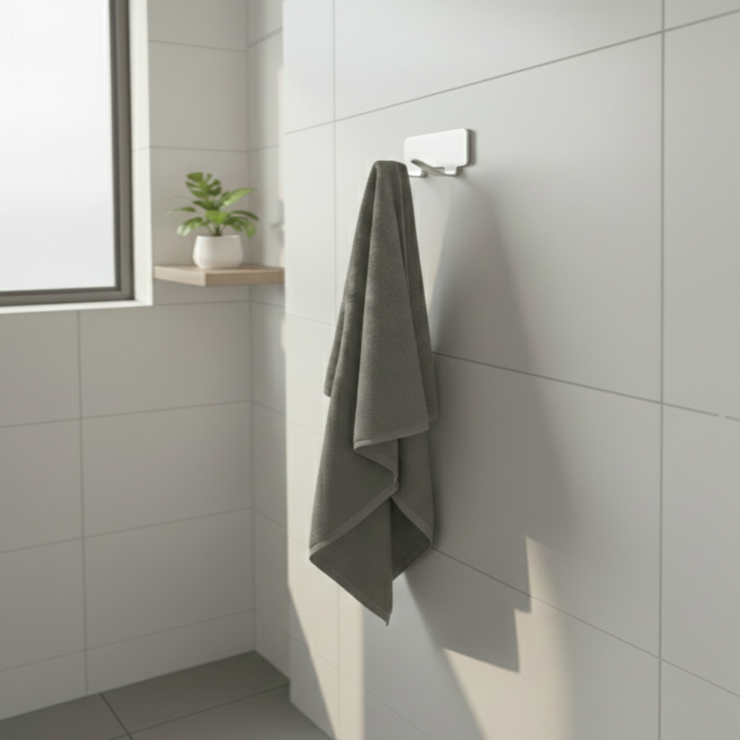 Premium Paslanmaz Çelik Yapışkanlı İkili Banyo Askısı - Modern Havlu Ve Bornoz Askılığı