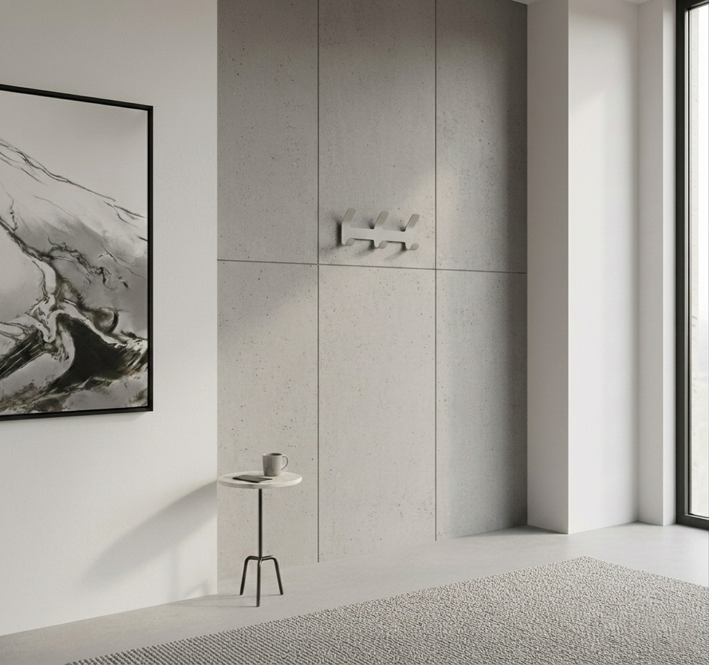 Premium 3'lü Açık Gri Metal Duvar Askısı - Yapışkanlı Banyo Ve Antre Organizer