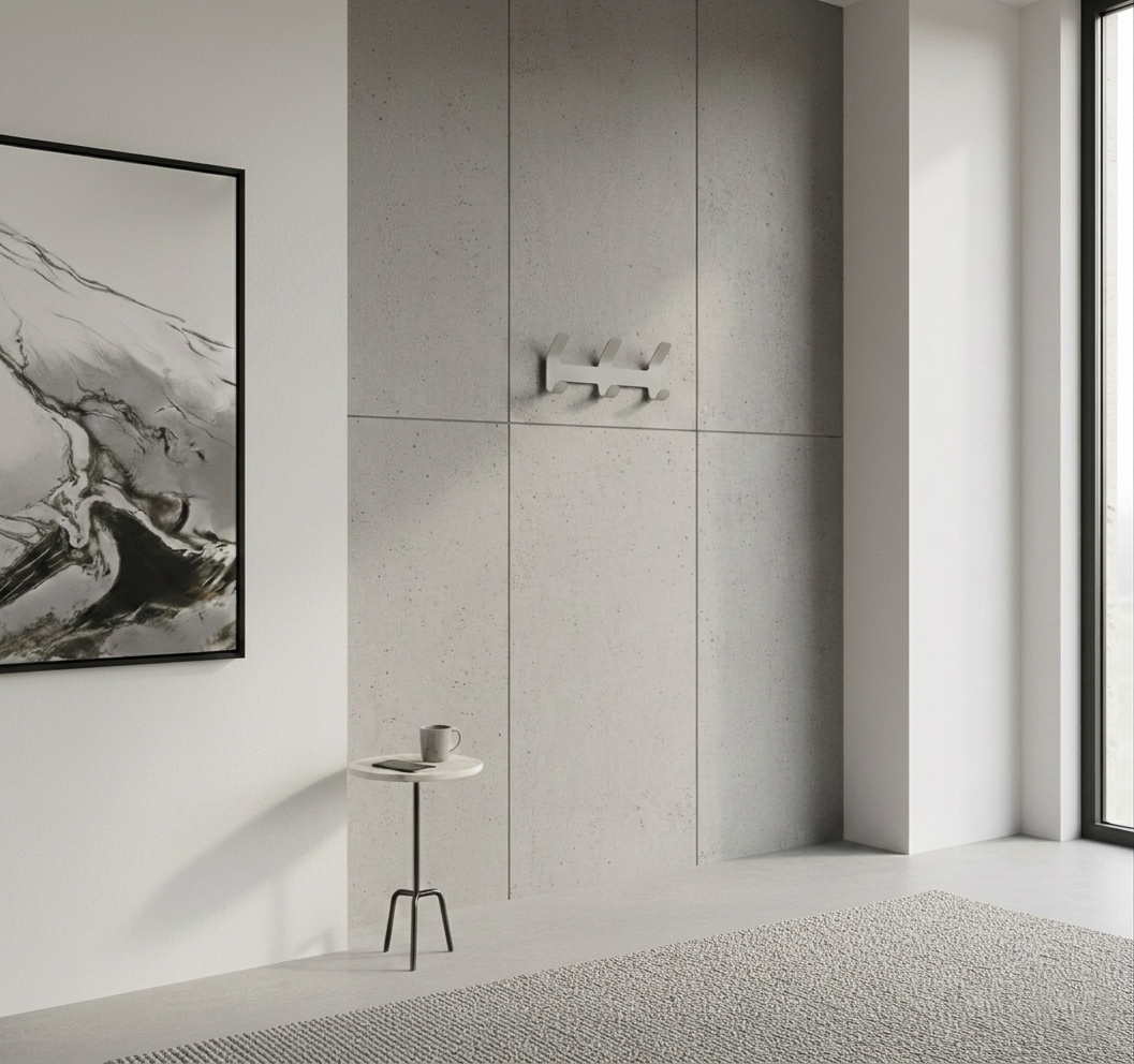 Premium 3'lü Açık Gri Metal Duvar Askısı - Yapışkanlı Banyo Ve Antre Organizer