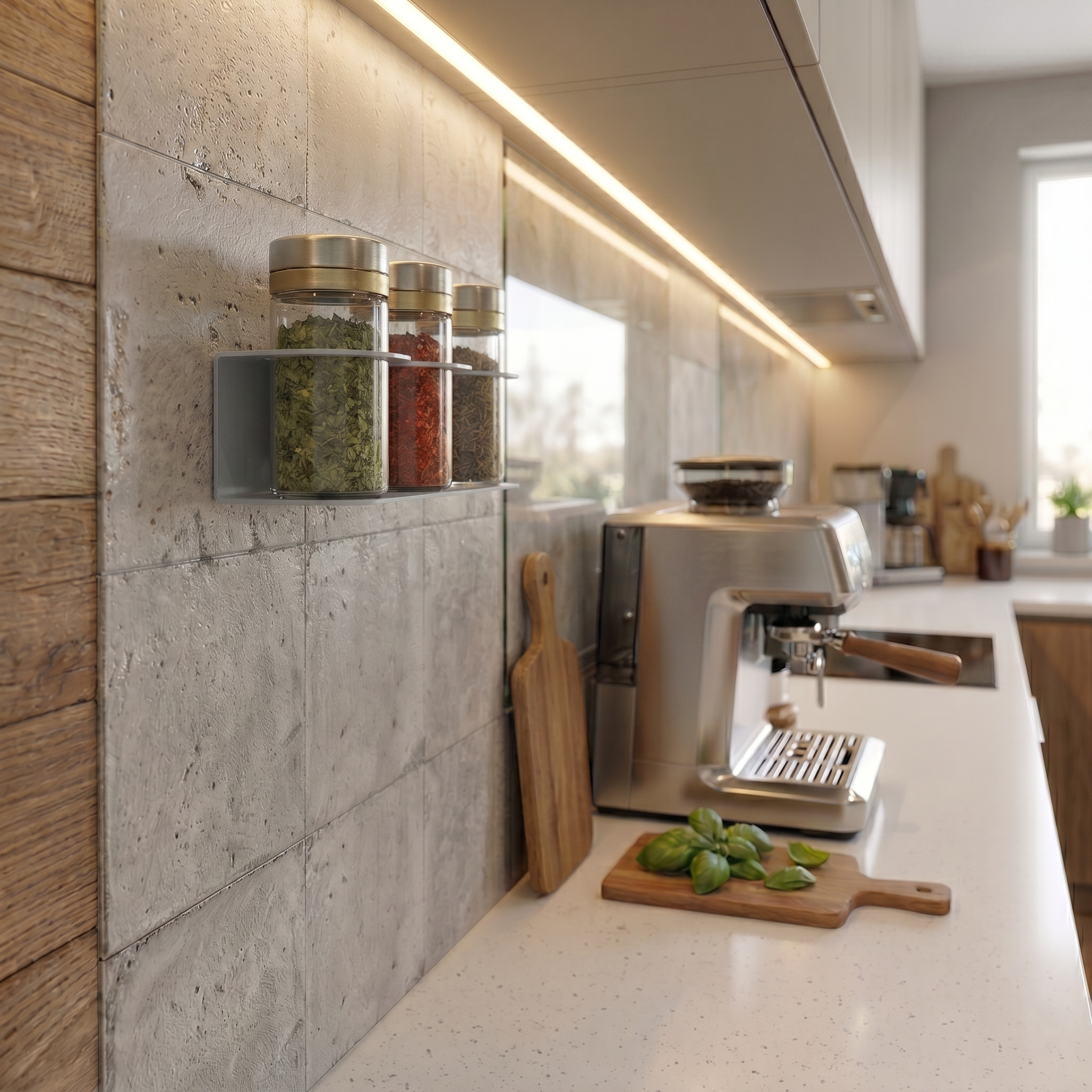Estetik Form Window Grey Galvaniz Metal Baharatlık - Modüler Düzen