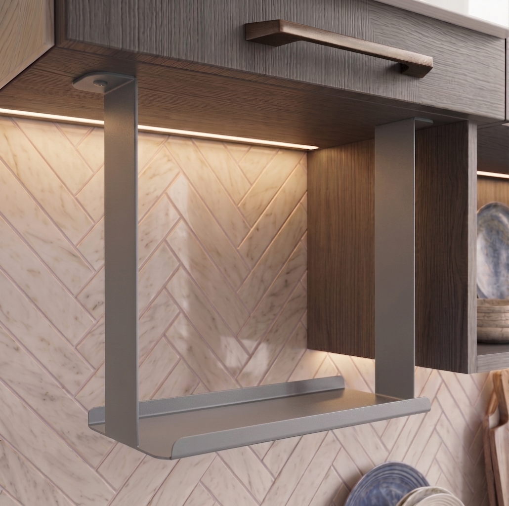 Estetik Form Window Grey Galvaniz Metal Baharatlık - Mutfak Düzenleyici