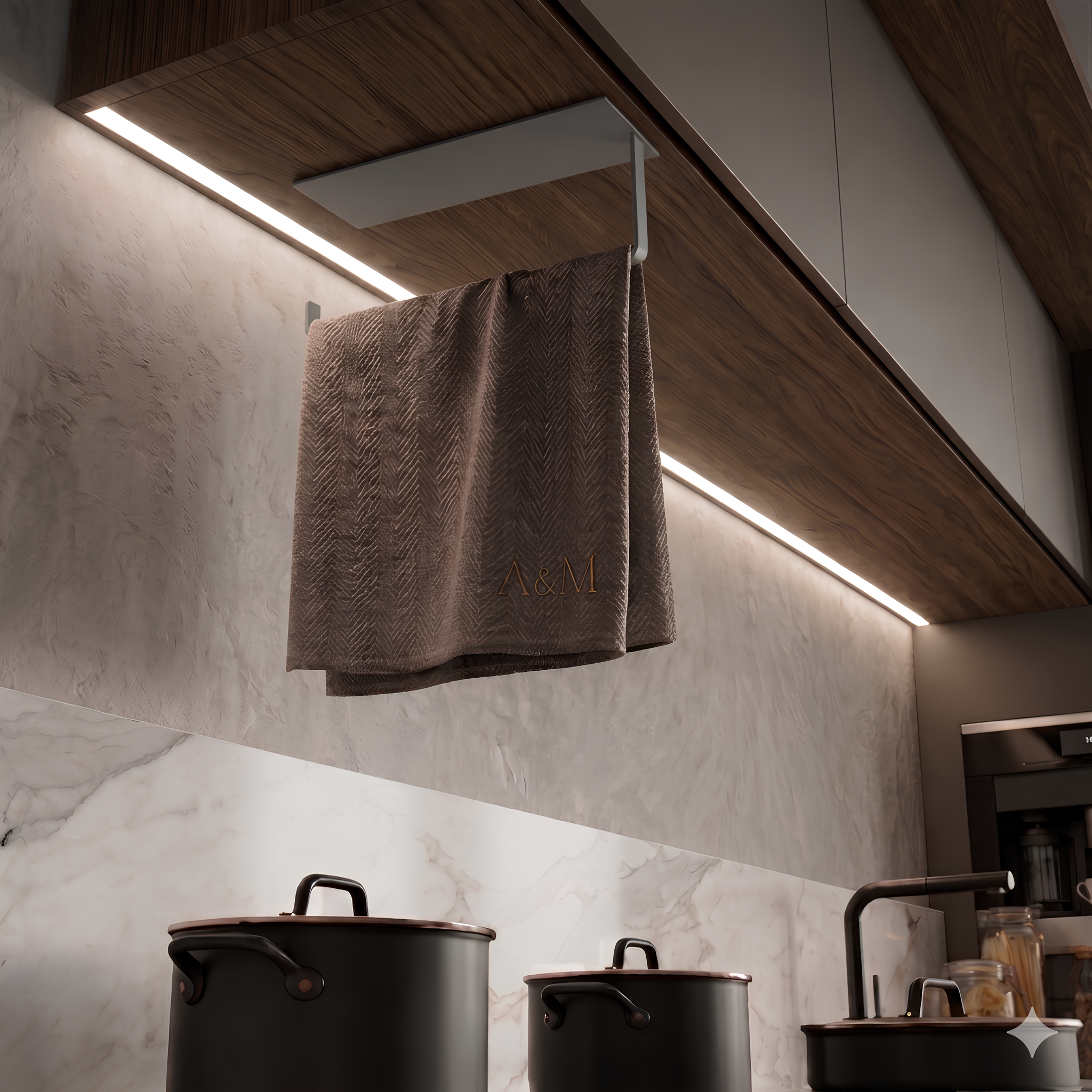Çok Amaçlı Window Grey Galvaniz Metal Mutfak Havluluğu - Estetik Düzen