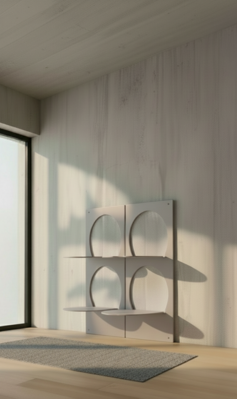 Modern Light Gray Wall-Mounted Shoe Rack – Decorative Metal Entryway Shoe Organizer