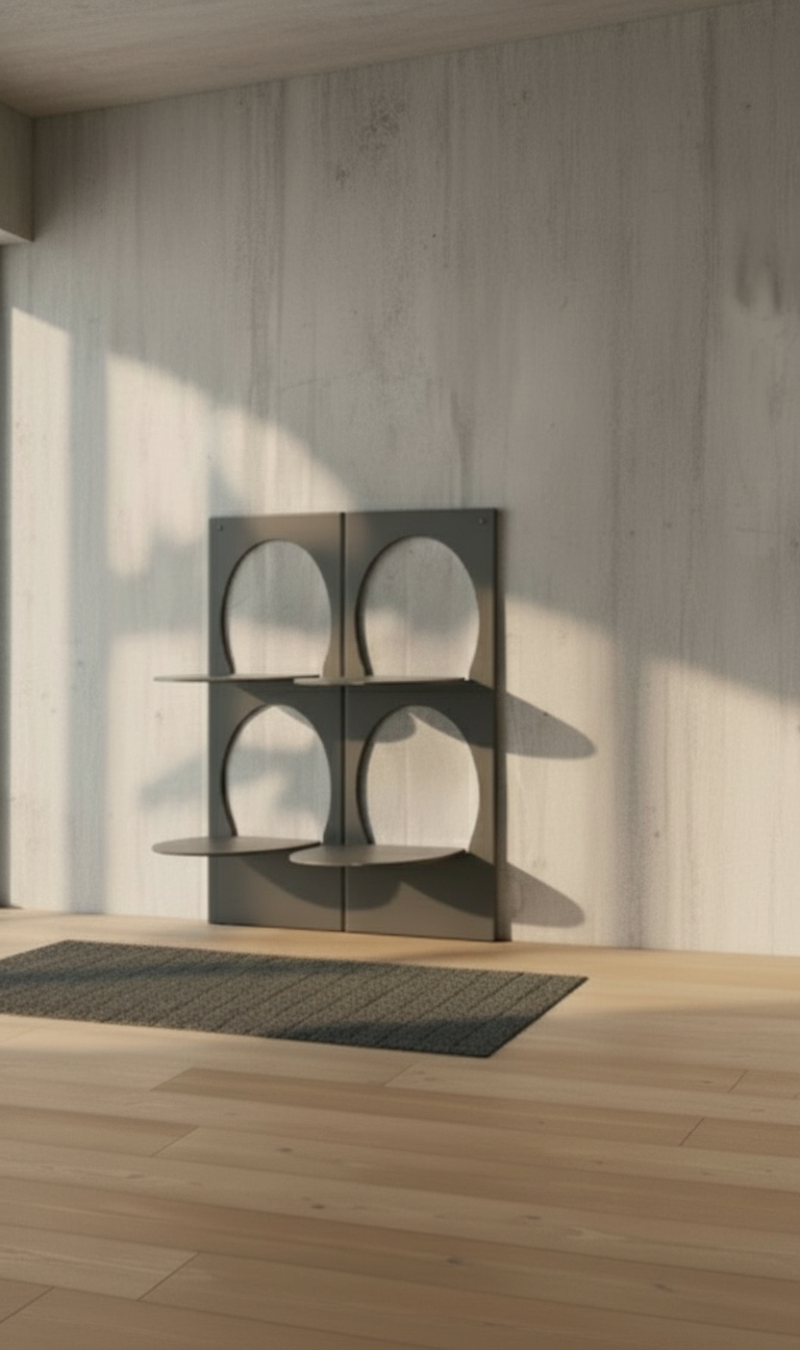 Modern Dark Gray Wall-Mounted Shoe Rack – Decorative Metal Entryway Shoe Organizer