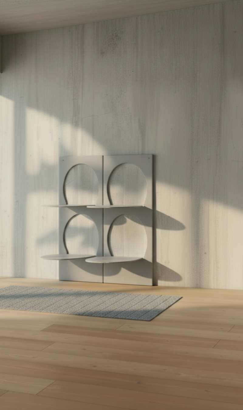 Modern Light Gray Wall-Mounted Shoe Rack – Decorative Metal Entryway Shoe Organizer