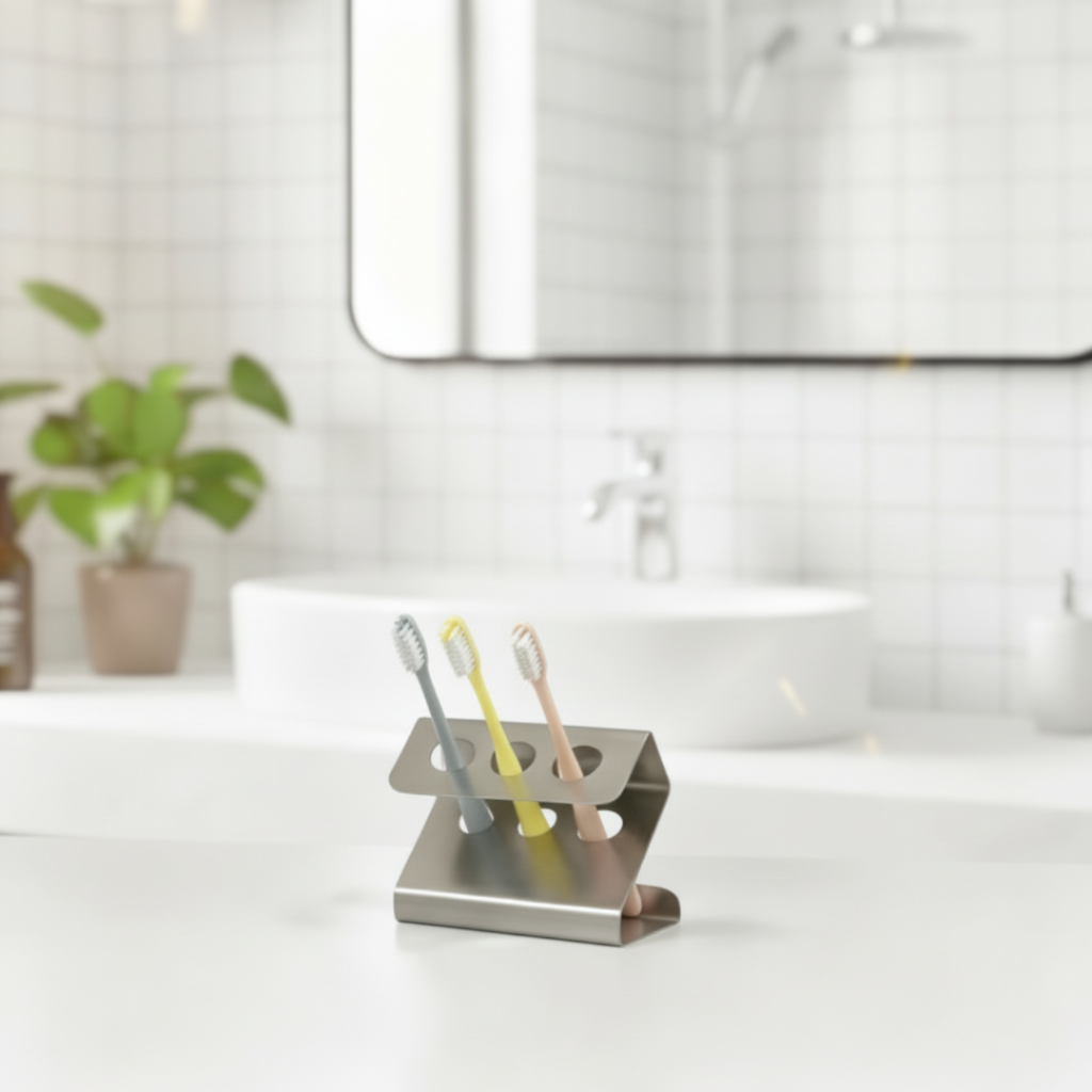 Paslanmaz Çelik Diş Fırçalık – Modern & Şık Banyo Düzeni