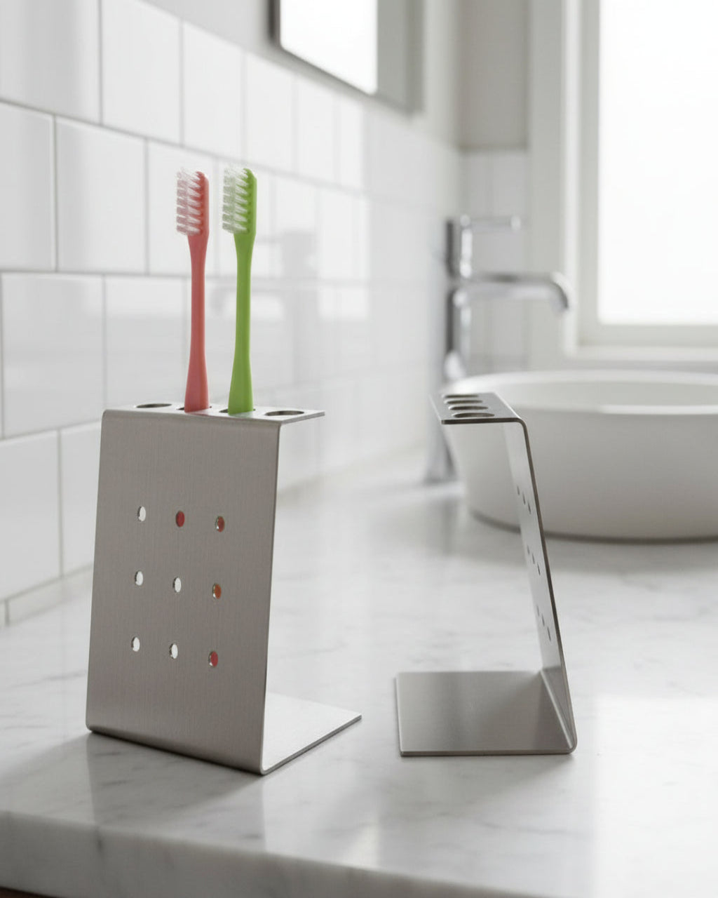 Stainless Steel Toothbrush Holder | Minimalist Stand