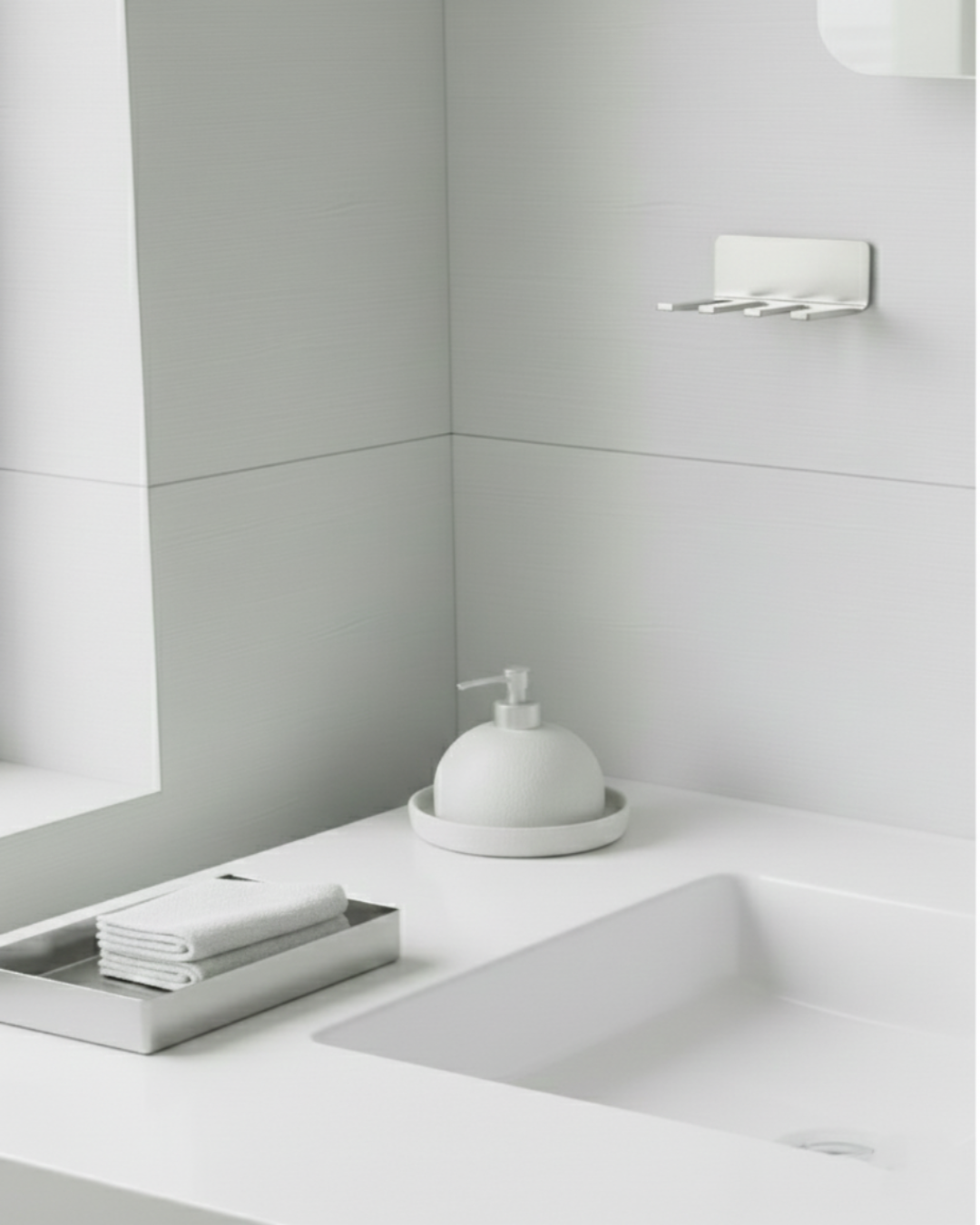 Yapışkanlı Paslanmaz Çelik Diş Fırçalık – Minimal Duvar Tipi