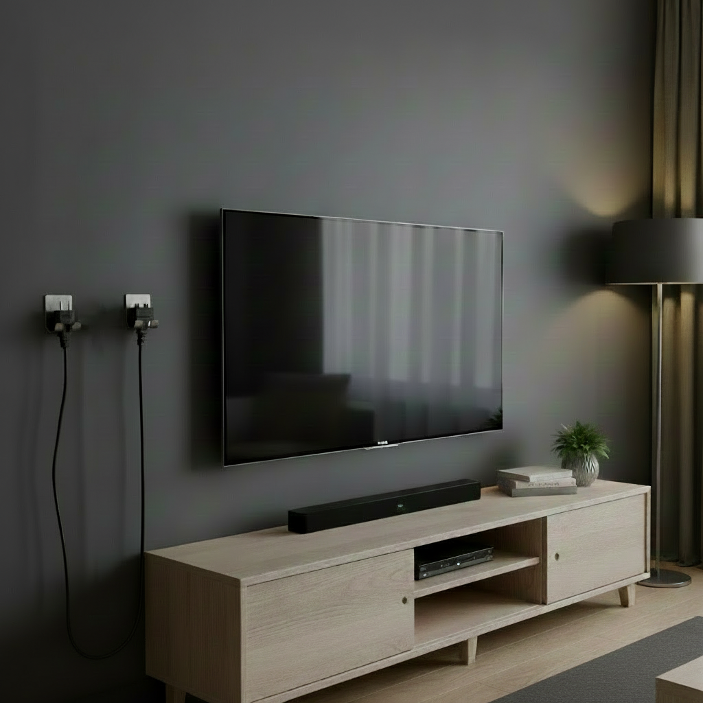 2'li Yapışkanlı Paslanmaz Çelik Fiş Tutucu - Kablo Düzenleyici