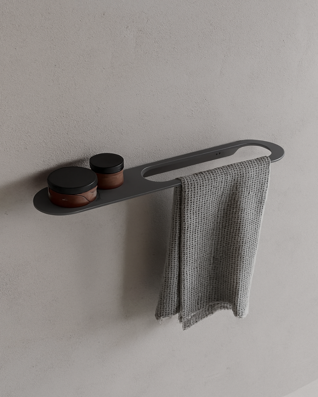 Sturdy Dark Gray Towel Holder