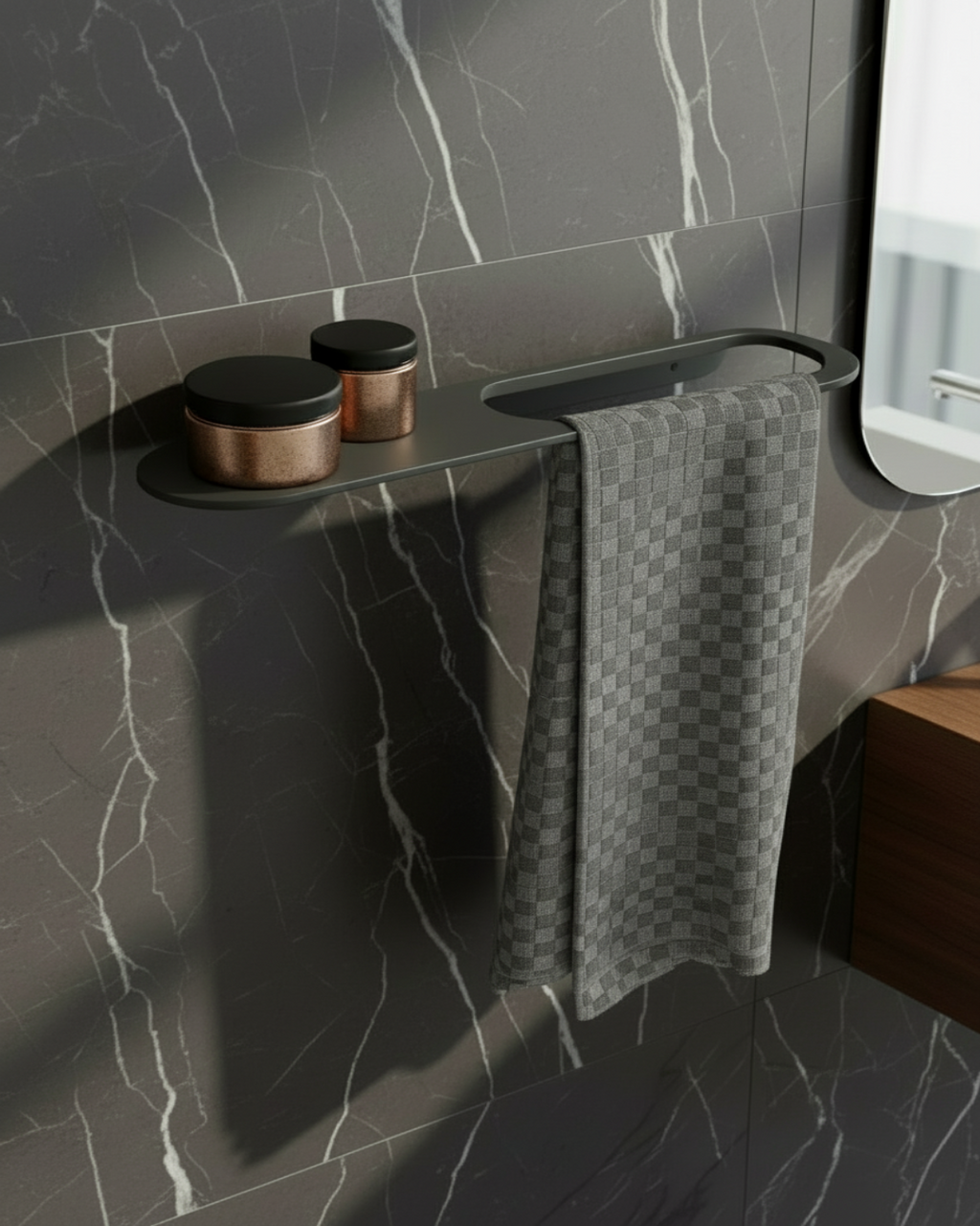 Sturdy Dark Gray Towel Holder
