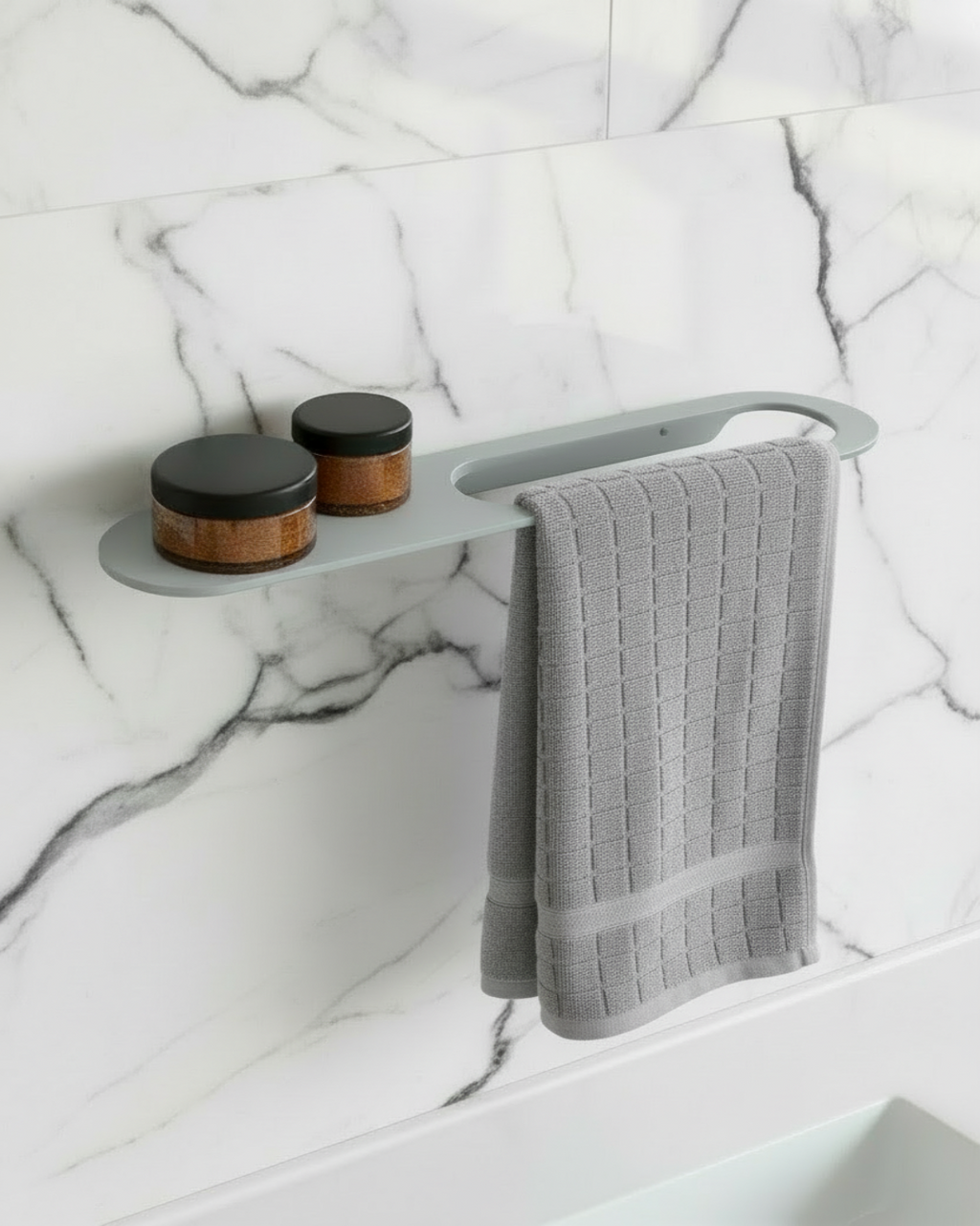 Sturdy Light Gray Towel Holder