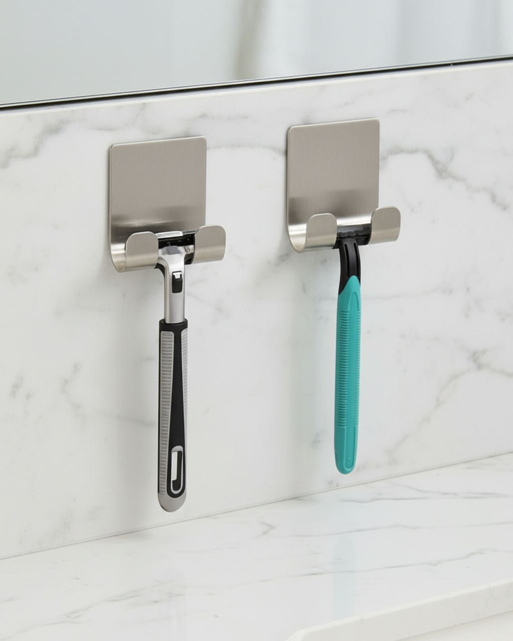 2-Pack Stainless Steel Razor Holder – Adhesive