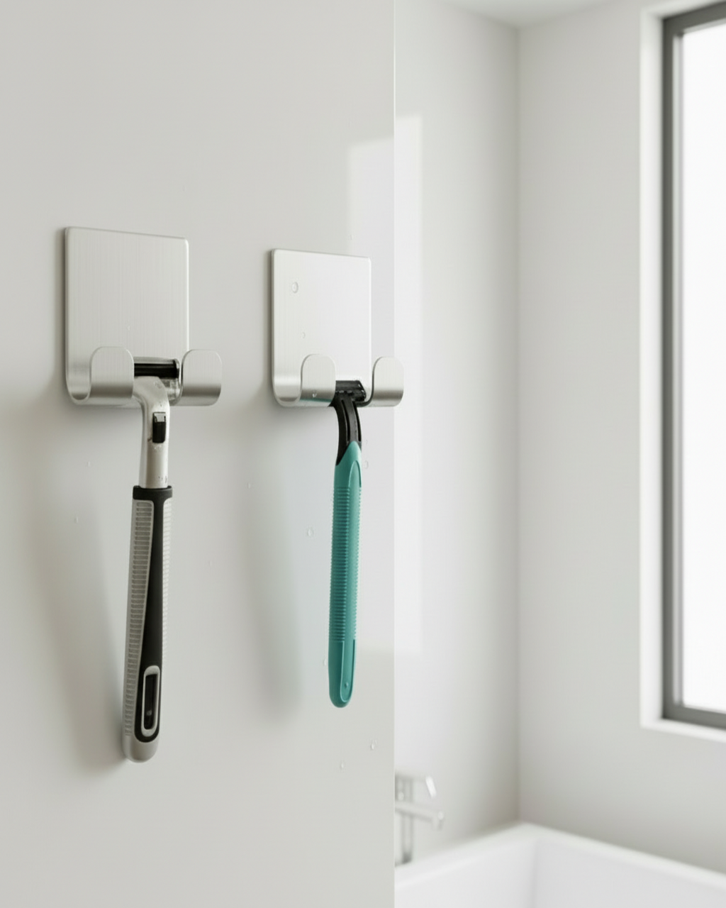 2-Pack Stainless Steel Razor Holder – Adhesive