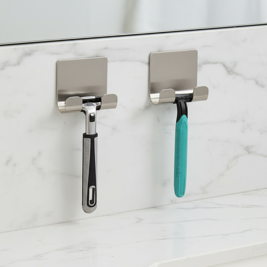 2'li Yapışkanlı Paslanmaz Çelik Tıraş Bıçağı Tutucu
