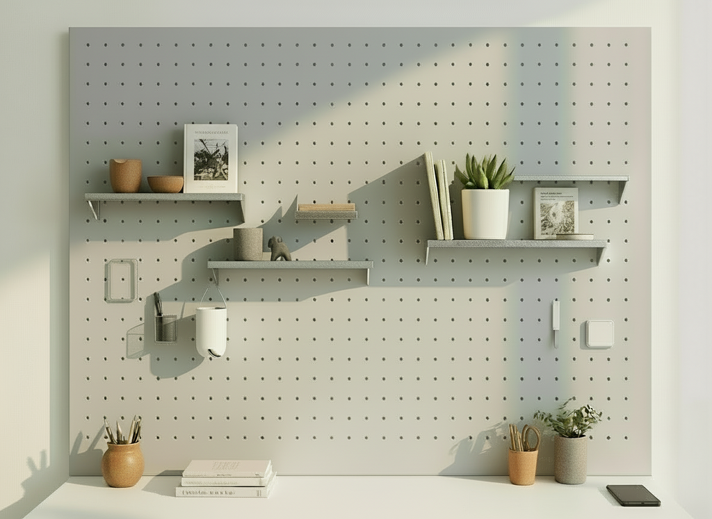 Light Gray Multi-Functional Pegboard