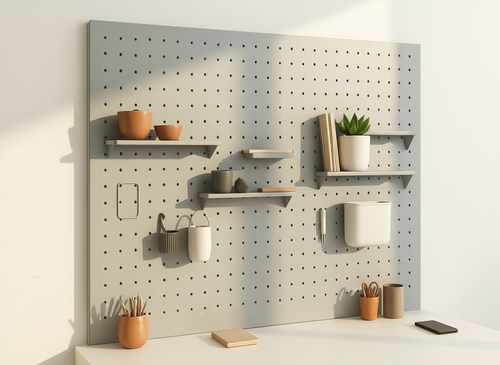 Light Gray Multi-Functional Pegboard