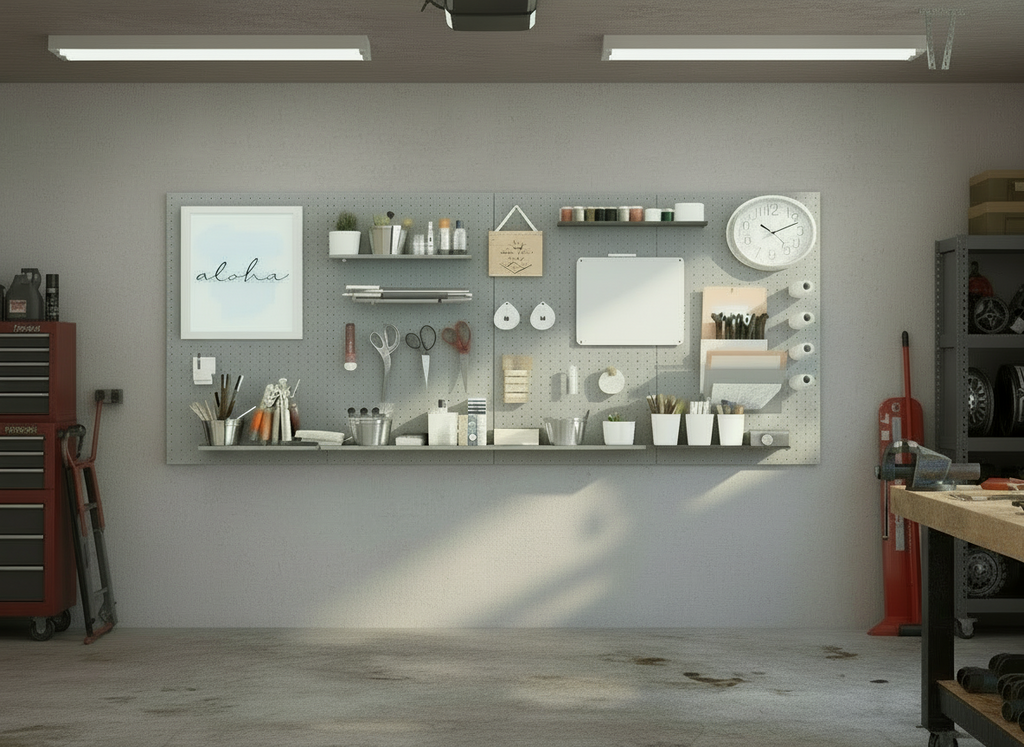 Light Gray Multi-Functional Pegboard